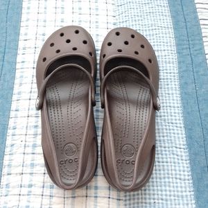 Brown Crocs, Mary Jane style